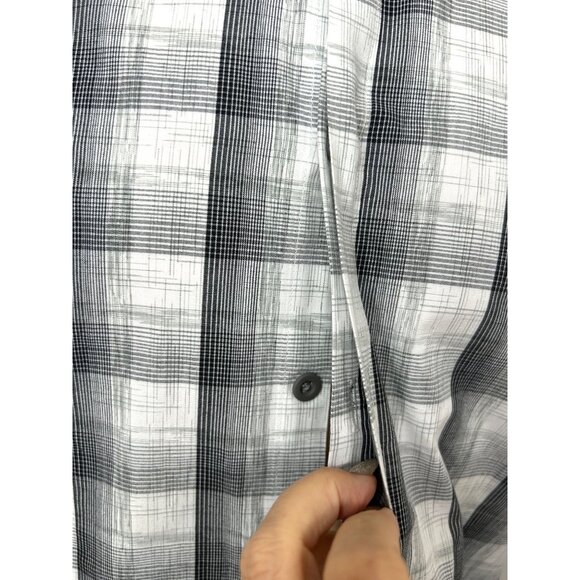 Joseph Abboud Men’s Shirt Button Down M Slim Fit Plaid Black Grey White Contrast - Picture 6 of 11
